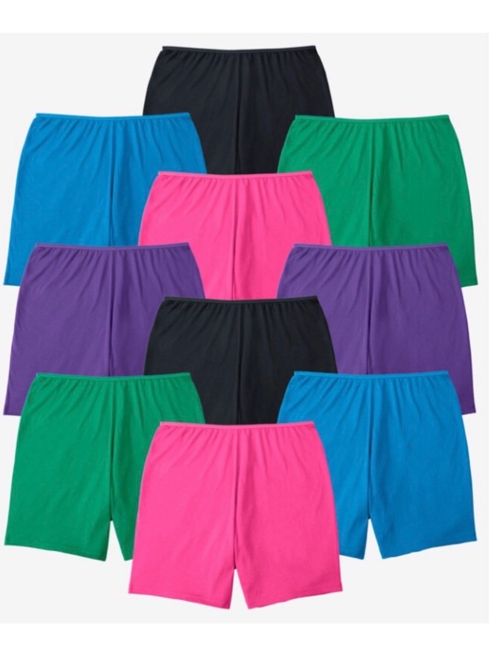 New Woman Within 10 Pack Boxer Granny Panties Plus Size 3X 24/26 10 cotton